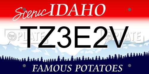 TZ3E2V Idaho License Plate
