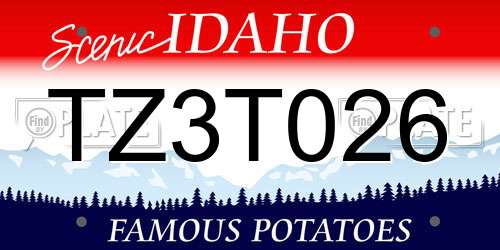 TZ3T026 Idaho License Plate