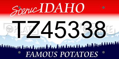 TZ45338 Idaho License Plate