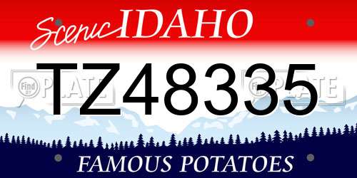 TZ48335 Idaho License Plate