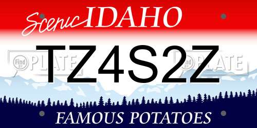 TZ4S2Z Idaho License Plate