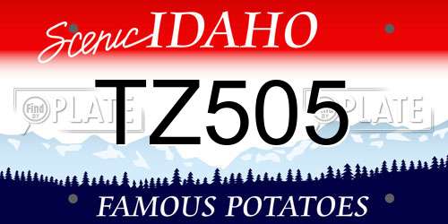 TZ505 Idaho License Plate