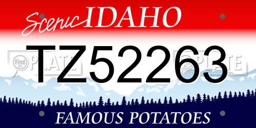 TZ52263 Idaho License Plate