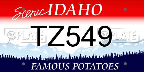 TZ549 Idaho License Plate