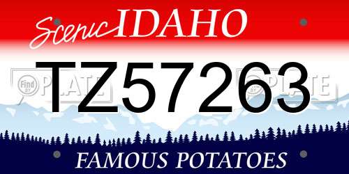 TZ57263 Idaho License Plate