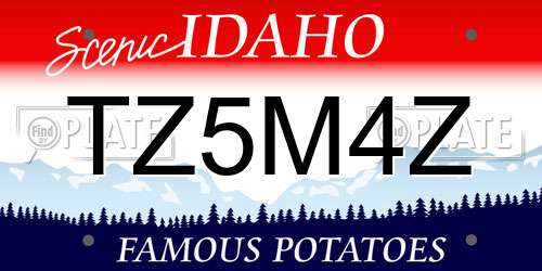 TZ5M4Z Idaho License Plate