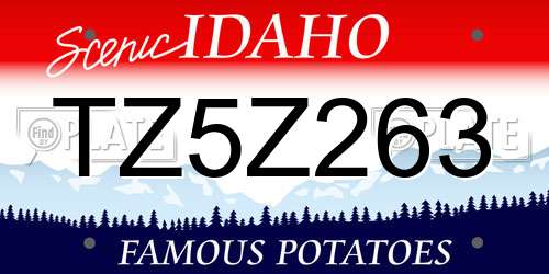 TZ5Z263 Idaho License Plate