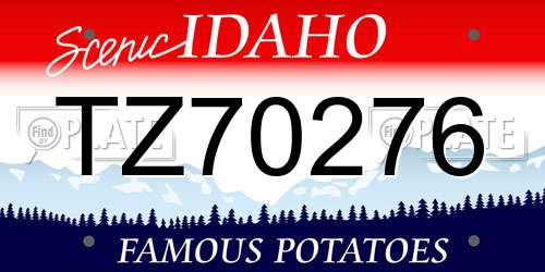 TZ70276 Idaho License Plate