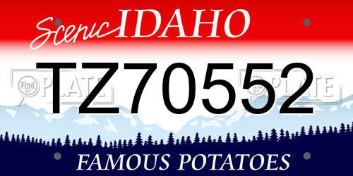 TZ70552 Idaho License Plate