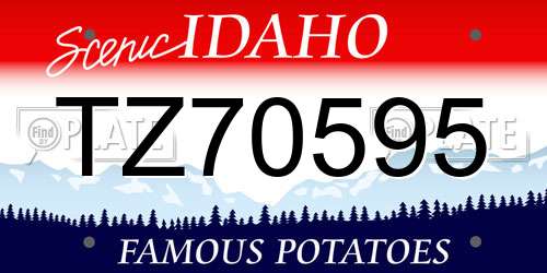 TZ70595 Idaho License Plate