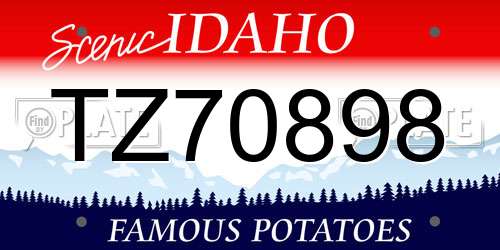 TZ70898 Idaho License Plate