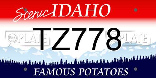 TZ778 Idaho License Plate