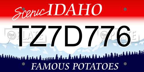 TZ7D776 Idaho License Plate