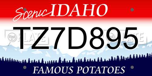 TZ7D895 Idaho License Plate