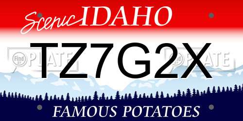 TZ7G2X Idaho License Plate