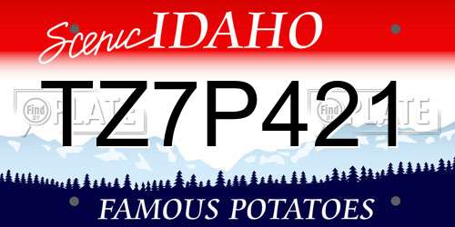 TZ7P421 Idaho License Plate