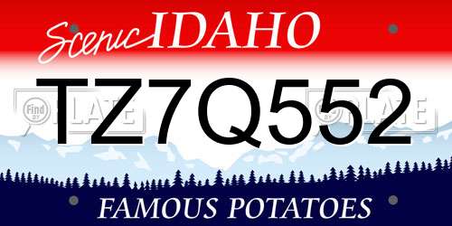 TZ7Q552 Idaho License Plate