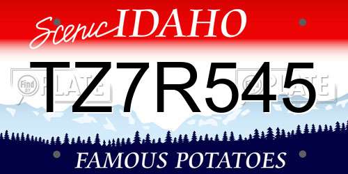 TZ7R545 Idaho License Plate