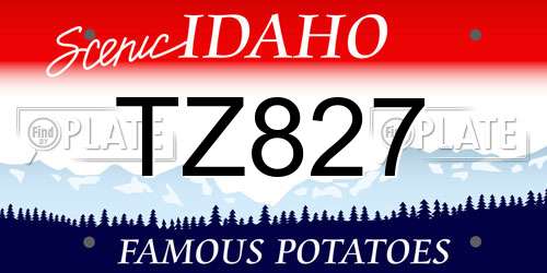 TZ827 Idaho License Plate