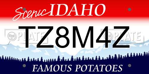 TZ8M4Z Idaho License Plate