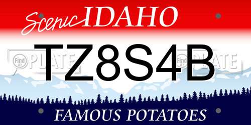 TZ8S4B Idaho License Plate
