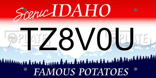 TZ8V0U Idaho License Plate