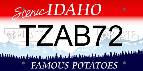TZAB72 Idaho License Plate