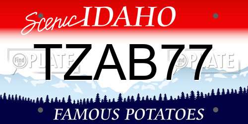 TZAB77 Idaho License Plate