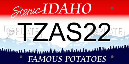 TZAS22 Idaho License Plate