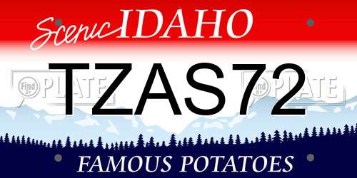TZAS72 Idaho License Plate
