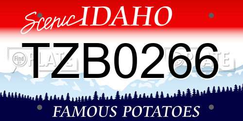 TZB0266 Idaho License Plate