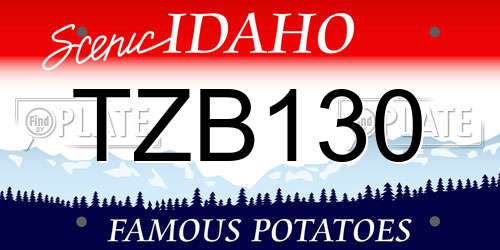 TZB130 Idaho License Plate