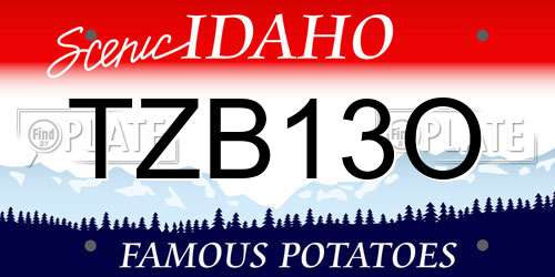 TZB13O Idaho License Plate