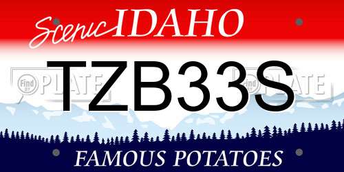 TZB33S Idaho License Plate