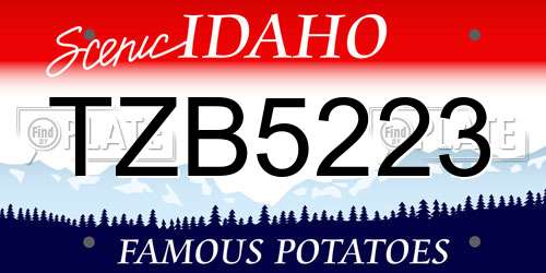 TZB5223 Idaho License Plate