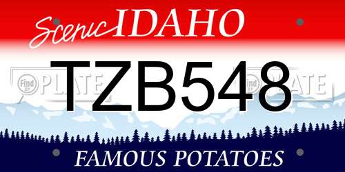 TZB548 Idaho License Plate