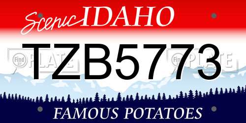 TZB5773 Idaho License Plate