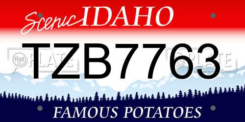 TZB7763 Idaho License Plate