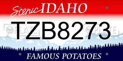 TZB8273 Idaho License Plate