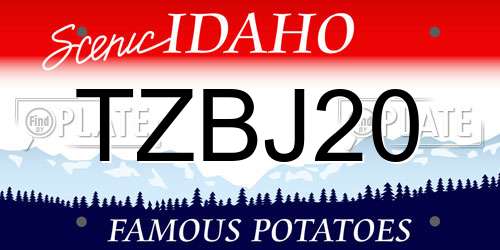 TZBJ20 Idaho License Plate