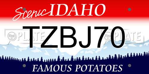 TZBJ70 Idaho License Plate