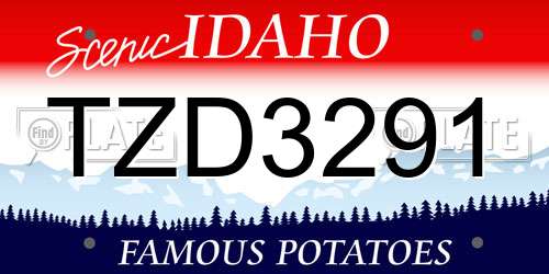 TZD3291 Idaho License Plate