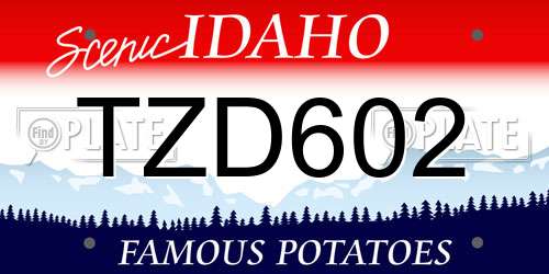 TZD602 Idaho License Plate