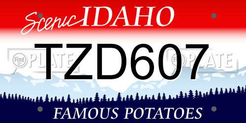 TZD607 Idaho License Plate