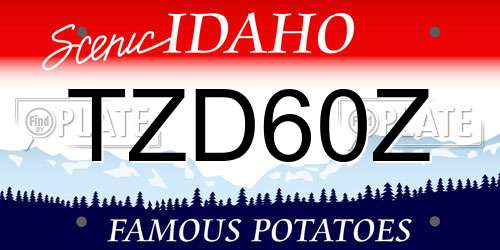 TZD60Z Idaho License Plate