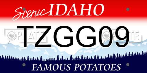 TZGG09 Idaho License Plate