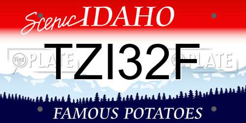 TZI32F Idaho License Plate