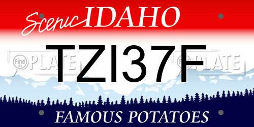 TZI37F Idaho License Plate
