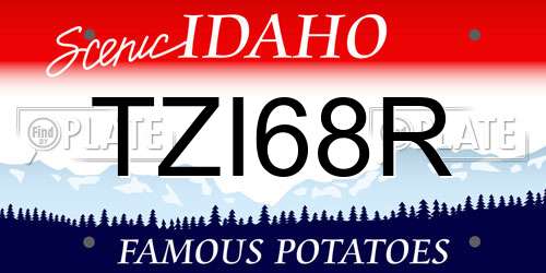 TZI68R Idaho License Plate
