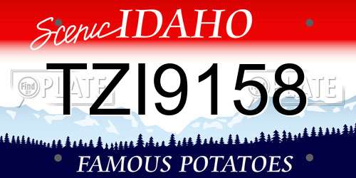 TZI9158 Idaho License Plate